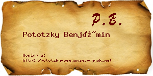 Pototzky Benjámin névjegykártya